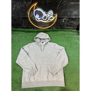 Nike Sportswear‎ Hoodie Mens LG Gray Swoosh Fleece Pullover Hooded Sweatshirt